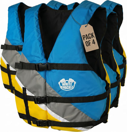 Life Jackets for Adults, Pack of 4 Universal Adult Life Vest, US Coast Guard Approved Boating Safety Vest with