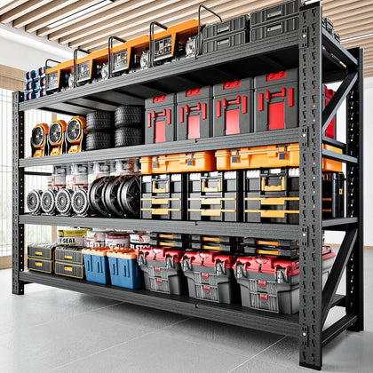 5000LBS Storage Shelves,71" W Garage Shelving Heavy Duty Metal Adjustable Garage Shelves, Shelving Units Industrial