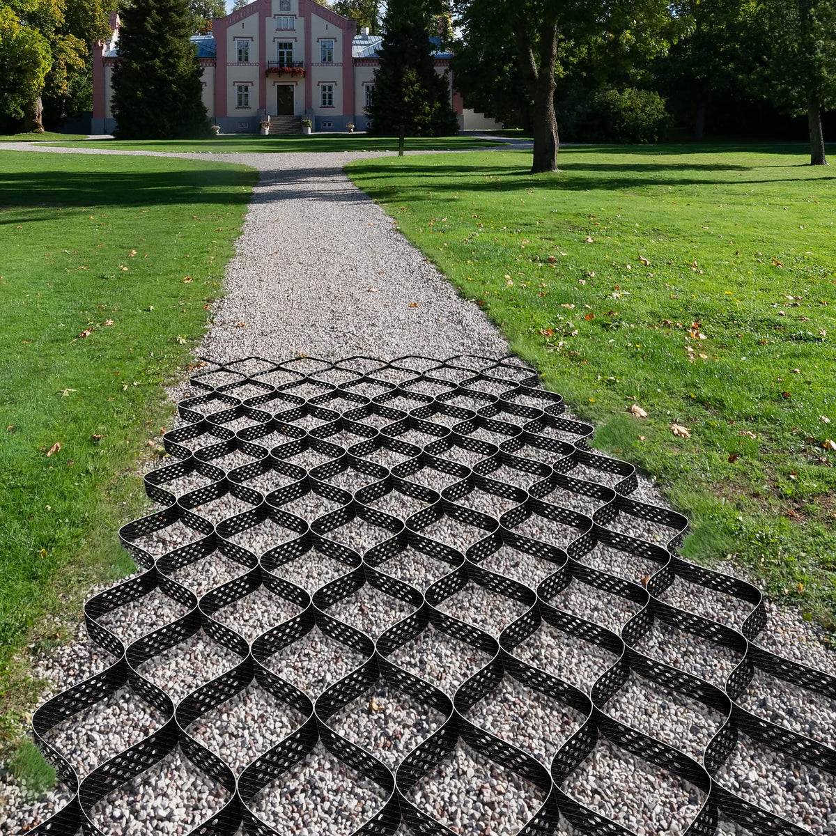 3'' Depth Ground Grid, 9x17 ft, High-Density HDPE Geo Cell