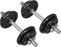 Adjustable Dumbbell Hand Weight Set with Storage Case, Portable, Secure, 38 Pounds, Black