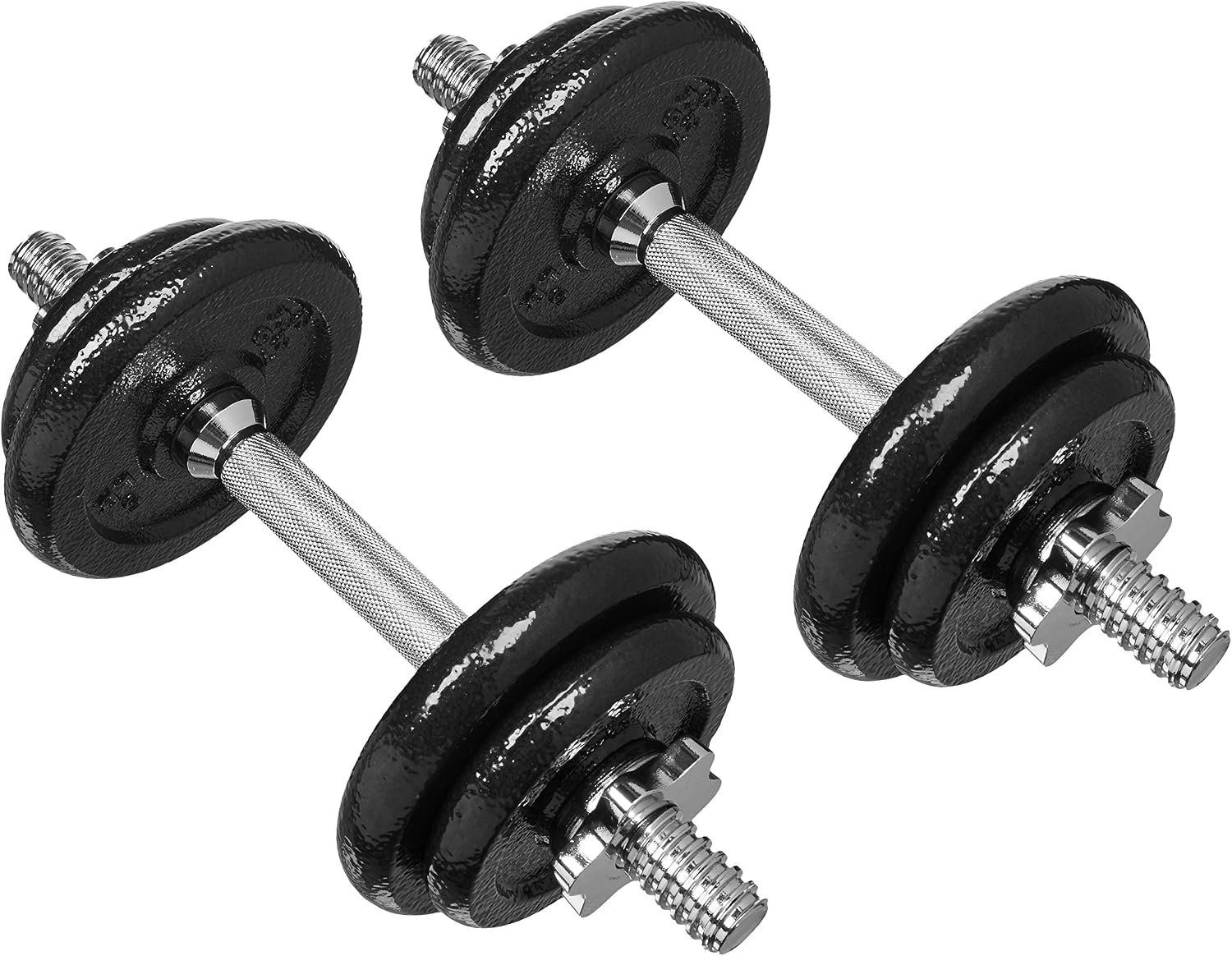 Adjustable Dumbbell Hand Weight Set with Storage Case, Portable, Secure, 38 Pounds, Black