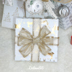 Metallic Champagne Christmas Wired Ribbon 1.5 Inch, 20 Yards