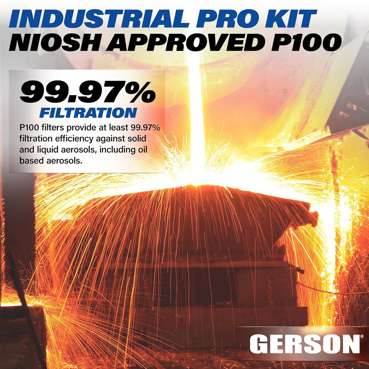 NIOSH P100 Welding Respirator Mask Industrial Face Mask Kit, Large