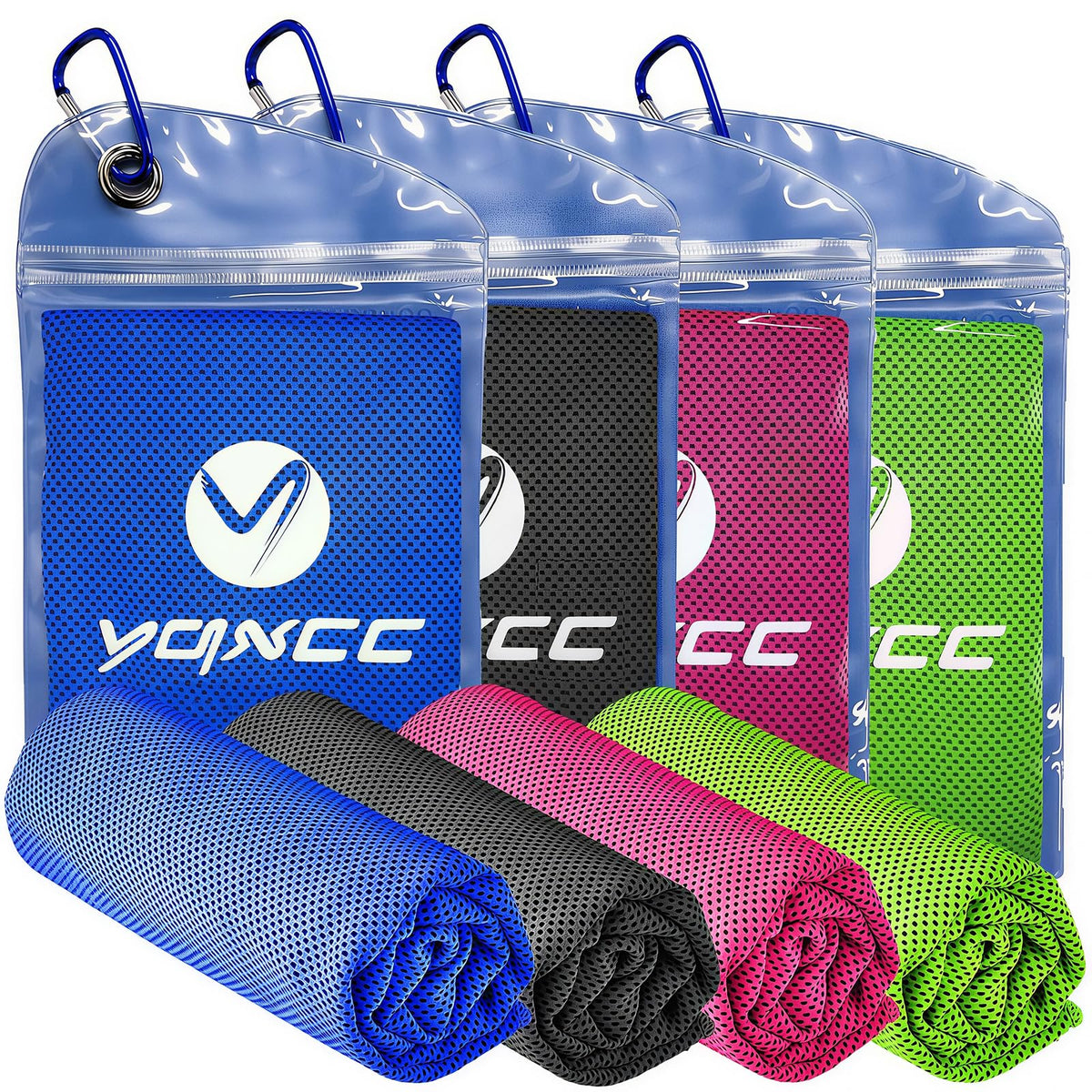 4 Pack Cooling Towels, 40"x12", Ice Cool Towels for Neck & Face