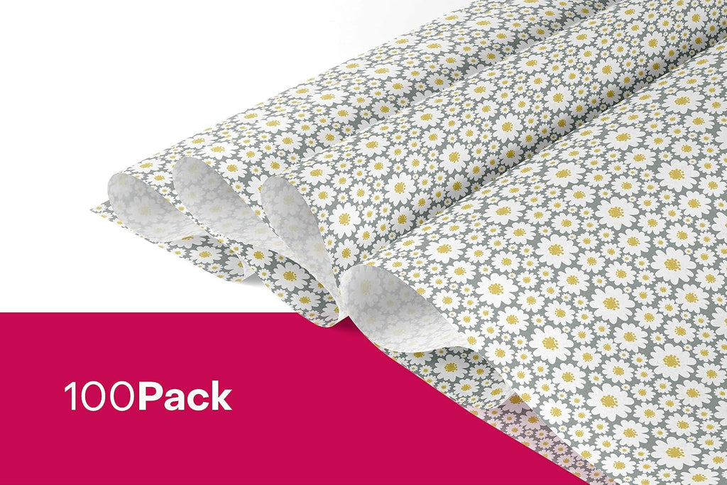 Decorative Tissue Paper, 20x30 Inch, 100 Sheets, Daisy Print