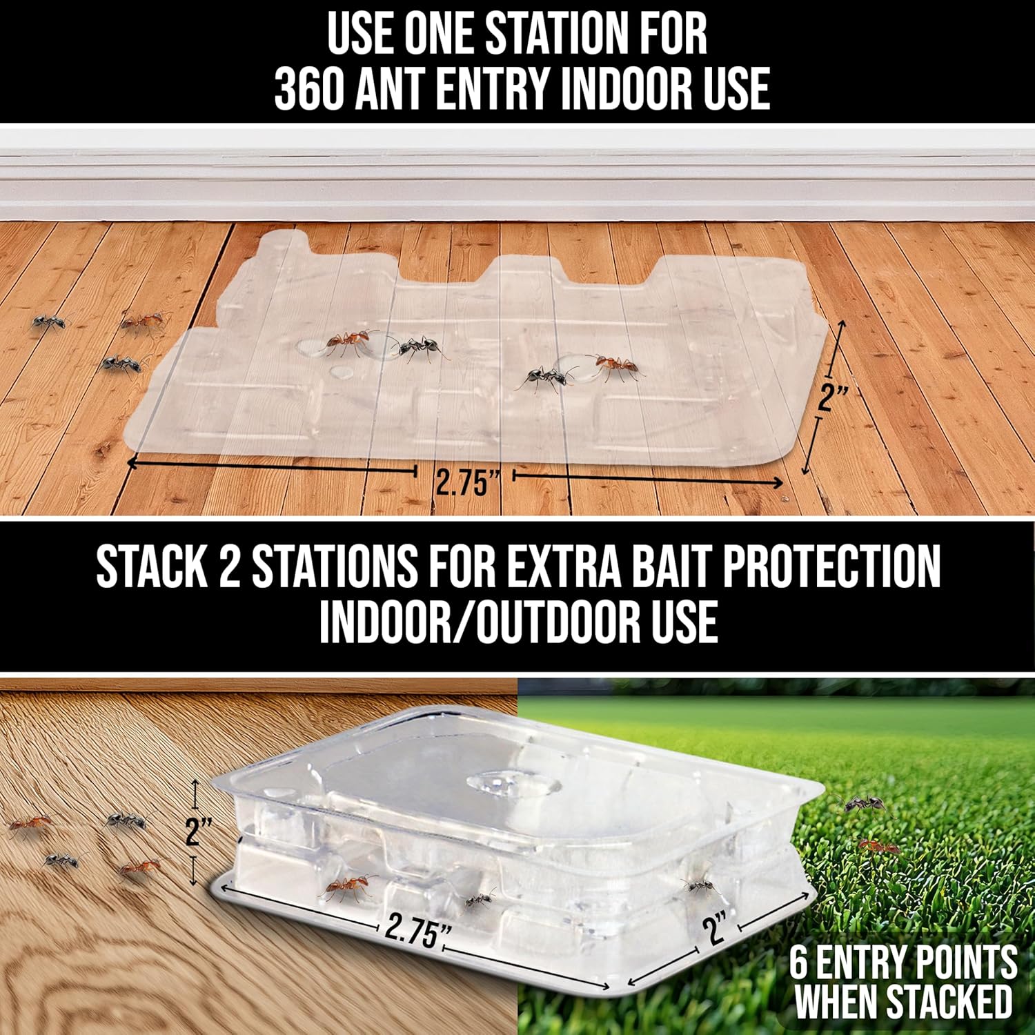 Defiant Reusable Ant Traps Indoor Refill (16 Pack), Bait NOT Included – Bait Stations that Hold Liquid Ant Killer –
