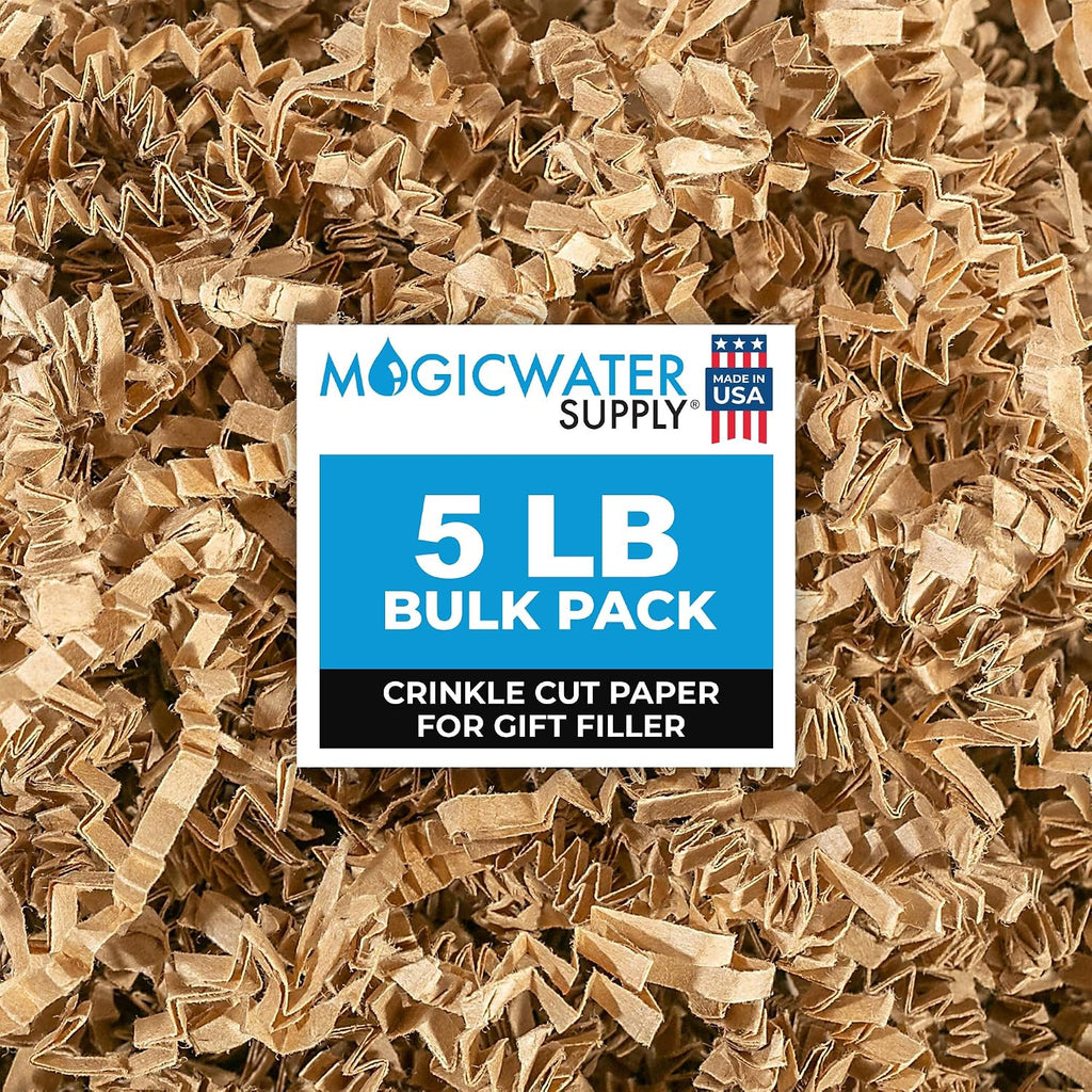 MagicWater Crinkle Cut Paper for Gift Baskets - 5LB - Kraft