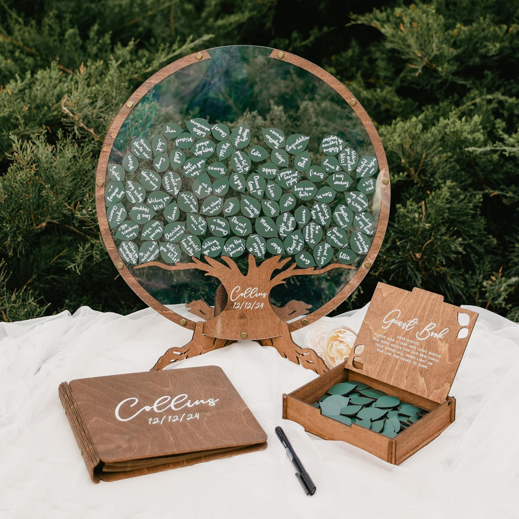 Personalized Wedding Guest Book Alternative - Wedding Decorations for Ceremony Outside Inside - Bridal Shower Guest