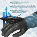100% Waterproof Winter Work Gloves, Long Freezer Glove with Water-based PU Coating, Ultimate Warmth, Non-Slip