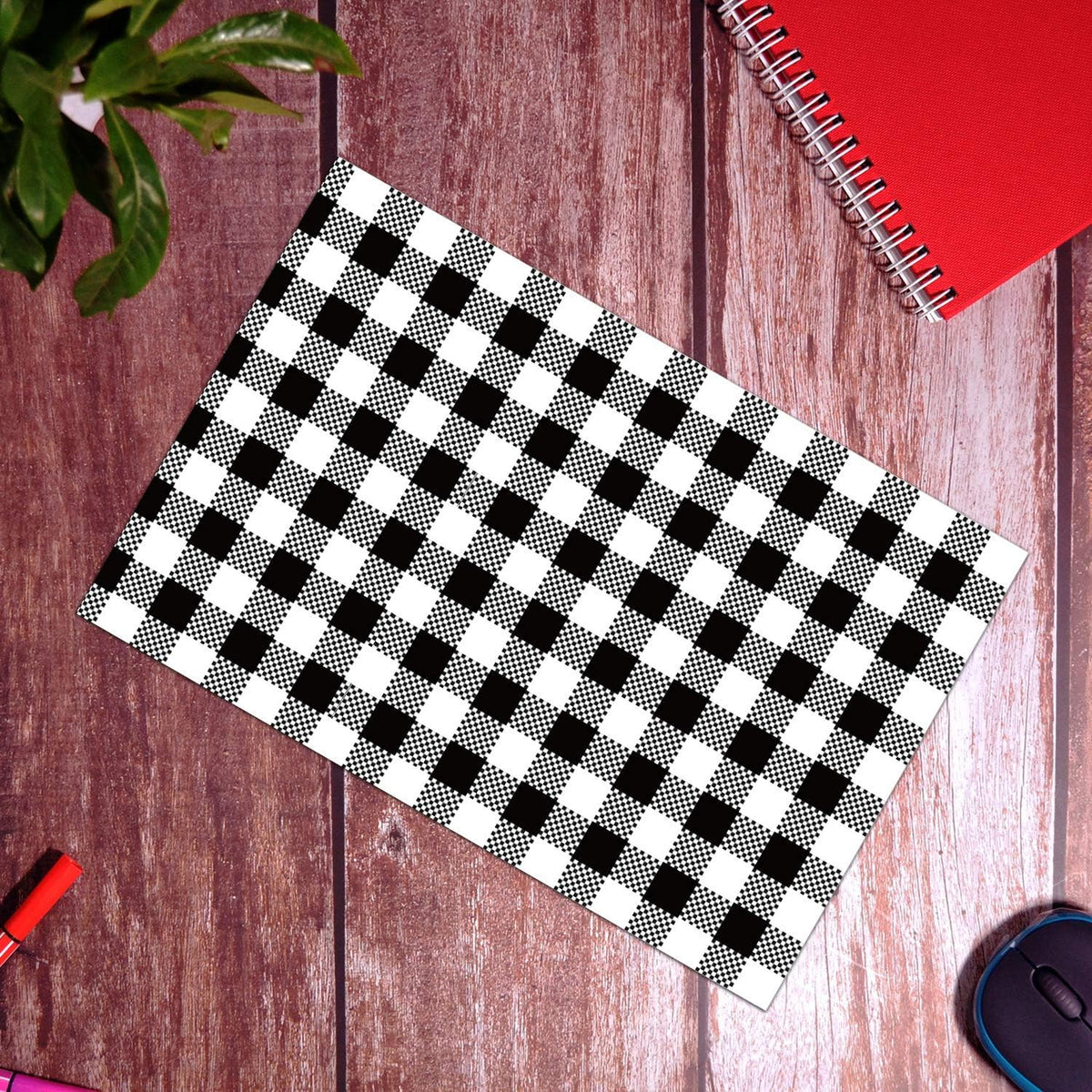 100 Count - 12 x 15.5 inch, Poly Mailer Black Gingham Plaid Package Envelope