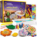 NATIONAL GEOGRAPHIC Mega Arts and Crafts Kit for Kids – Mosaic Kit, Marbling Paint Kit & Air Dry Clay Pottery Kit –