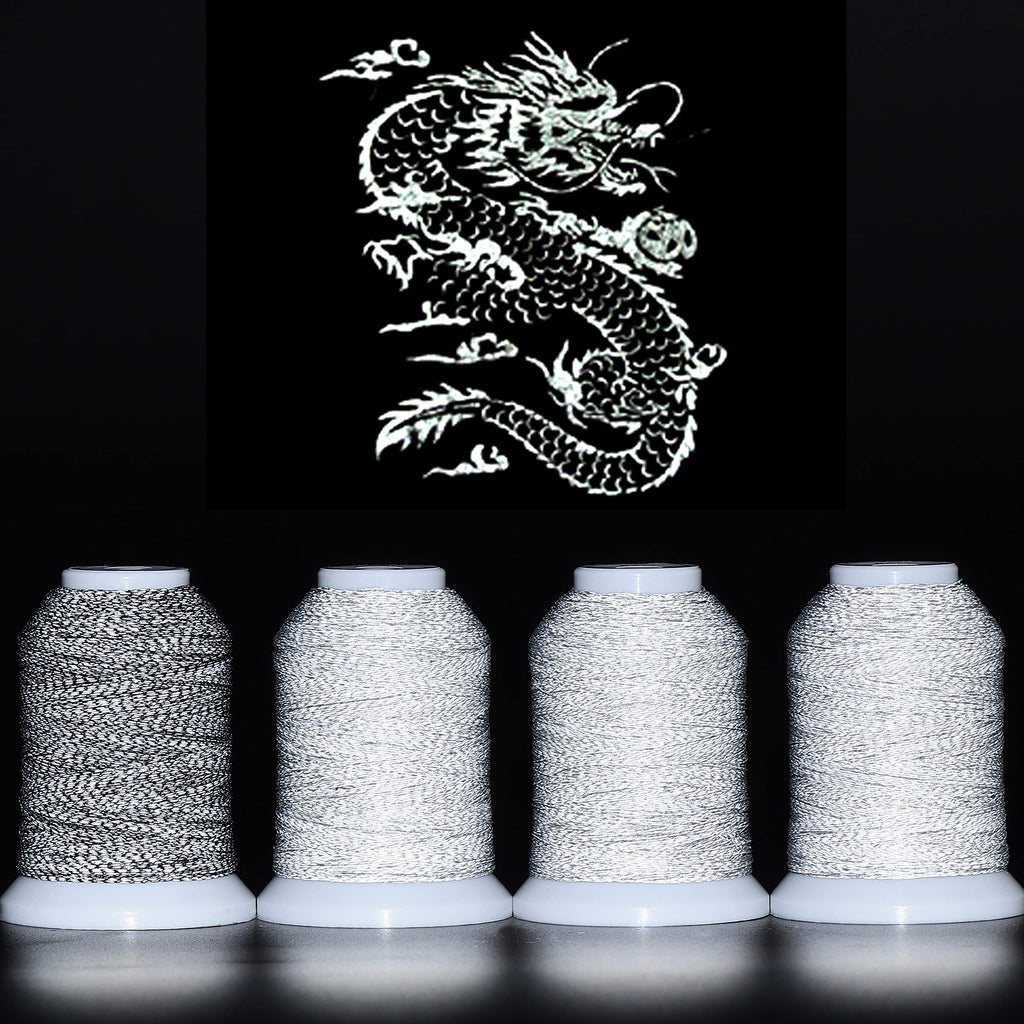4 Spools Reflective Embroidery Machine Thread Kit