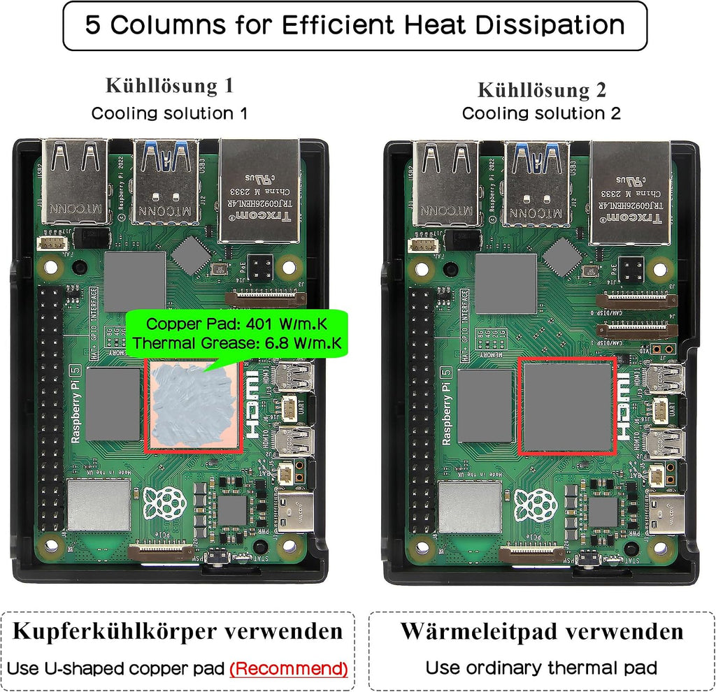 Geekworm P573 Heavy-Duty Passive Cooling Aluminum Case for Raspberry Pi 5