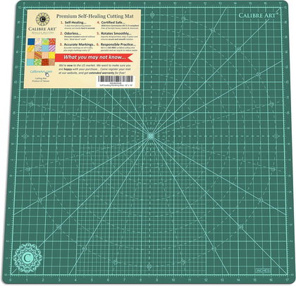 Rotating Self Healing Cutting Mat 18x18 (17" Grid), Quilting | Perfect for Quilting & Art Projects. Smooth