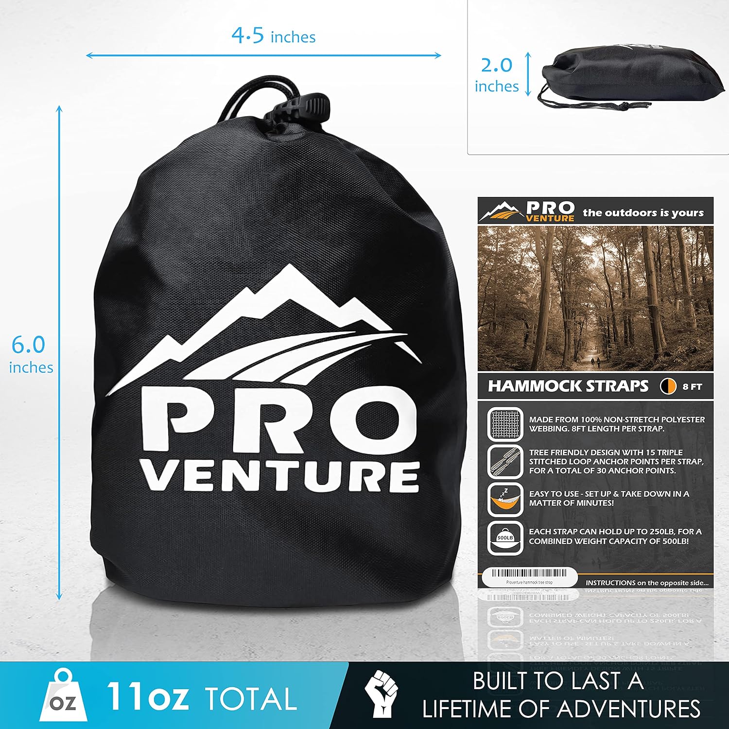 Hammock Straps and 2 Carabiners, 30+2 Loops, 1200lbs Breaking Strength (500lbs Rated) | 100% Non-Stretch