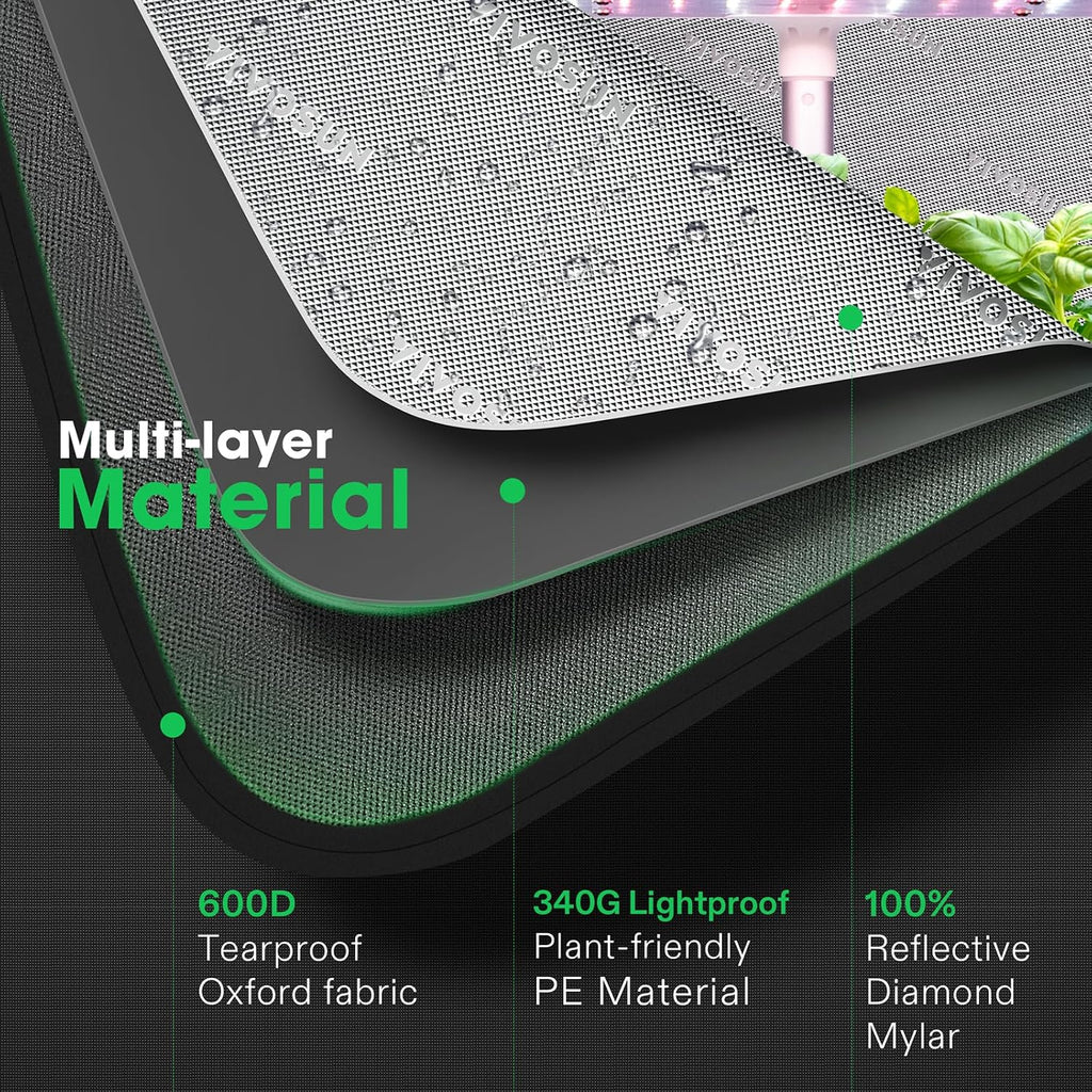 Small Grow Tent for Aerogarden 20"x14"x21" Mylar Tent | Sealed Bottom Design, Mesh Ventilation Window, Highly