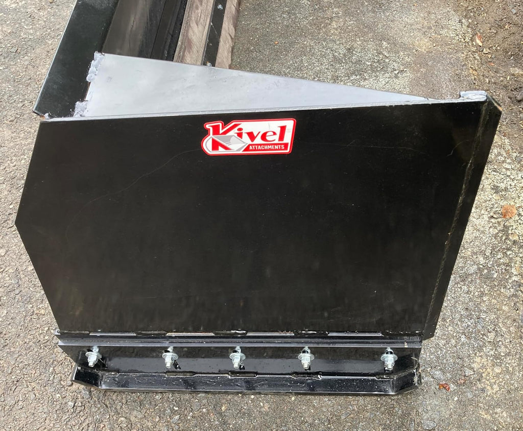 HD Kivel 84" Snow Pusher w/Rubber Edge for Tractor/Skid Steer-7ftSnowBox | Skid Steer Mount Material Handling Attachment