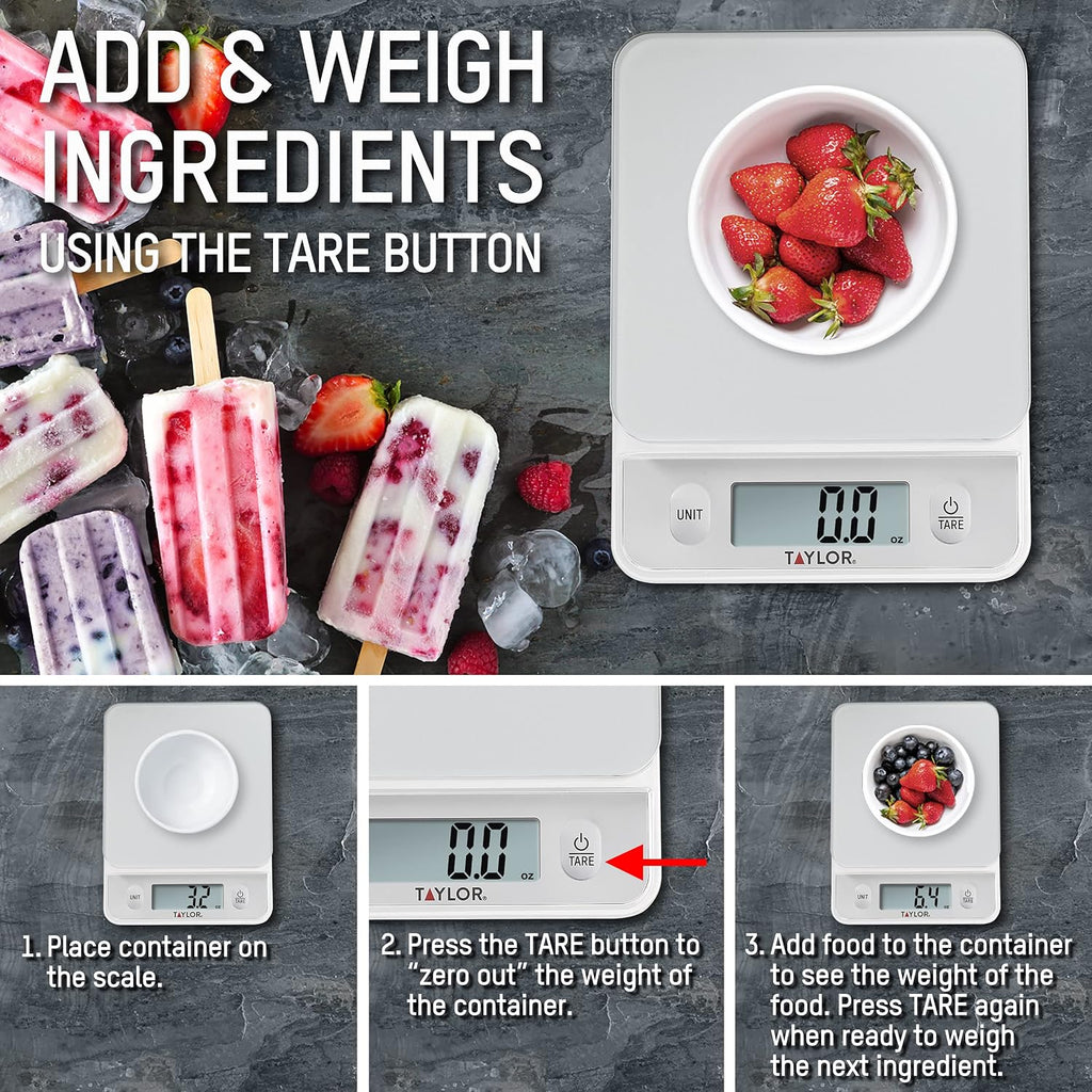 Digital Kitchen Food Scale with Silver Top - 11 lb Max Capacity