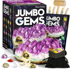 Piano Potato Jumbo Gemstone Dig Kit, 18 Real Crystals & Gems, STEM Toy 6+ | Amethyst Gem Dig Block, 5 Tools &