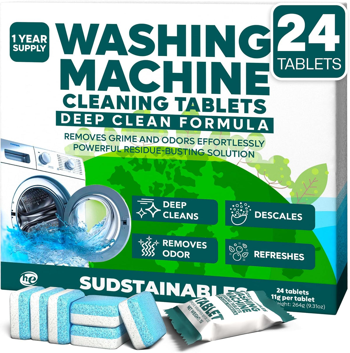 Washing Machine Cleaner Tablets, 24 Count