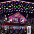 35Ft RGB Color Changing Icicle Lights - Waterproof Christmas Lights with Remote for Holiday, Wedding, Party, Eaves