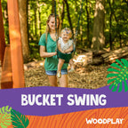Jack & June Yellow High Back Full Bucket Playset Toddler Swing with Plastisol-Coated Chains