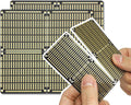ElectroCookie PCB Prototype Board, Snappable Strip Board with Power Rails for Electronics Projects Compatible for DIY Arduino Soldering Projects, Gold-Plated, 3.8"x3.5" (2 Pack, Matte Black)