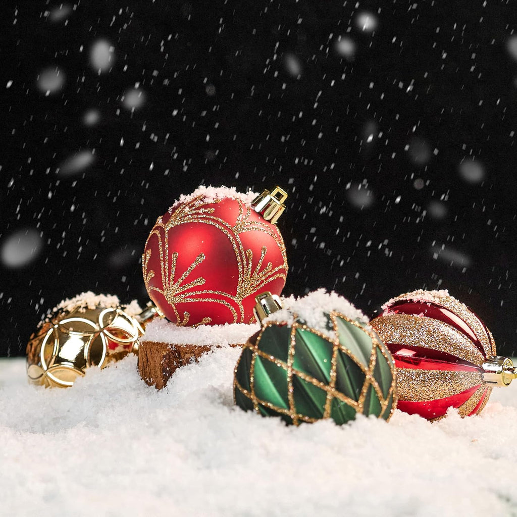 Christmas Balls Ornaments, 30ct Shatterproof Xmas Tree Decorations, Hanging Bulbs Baubles Set with String for Holiday