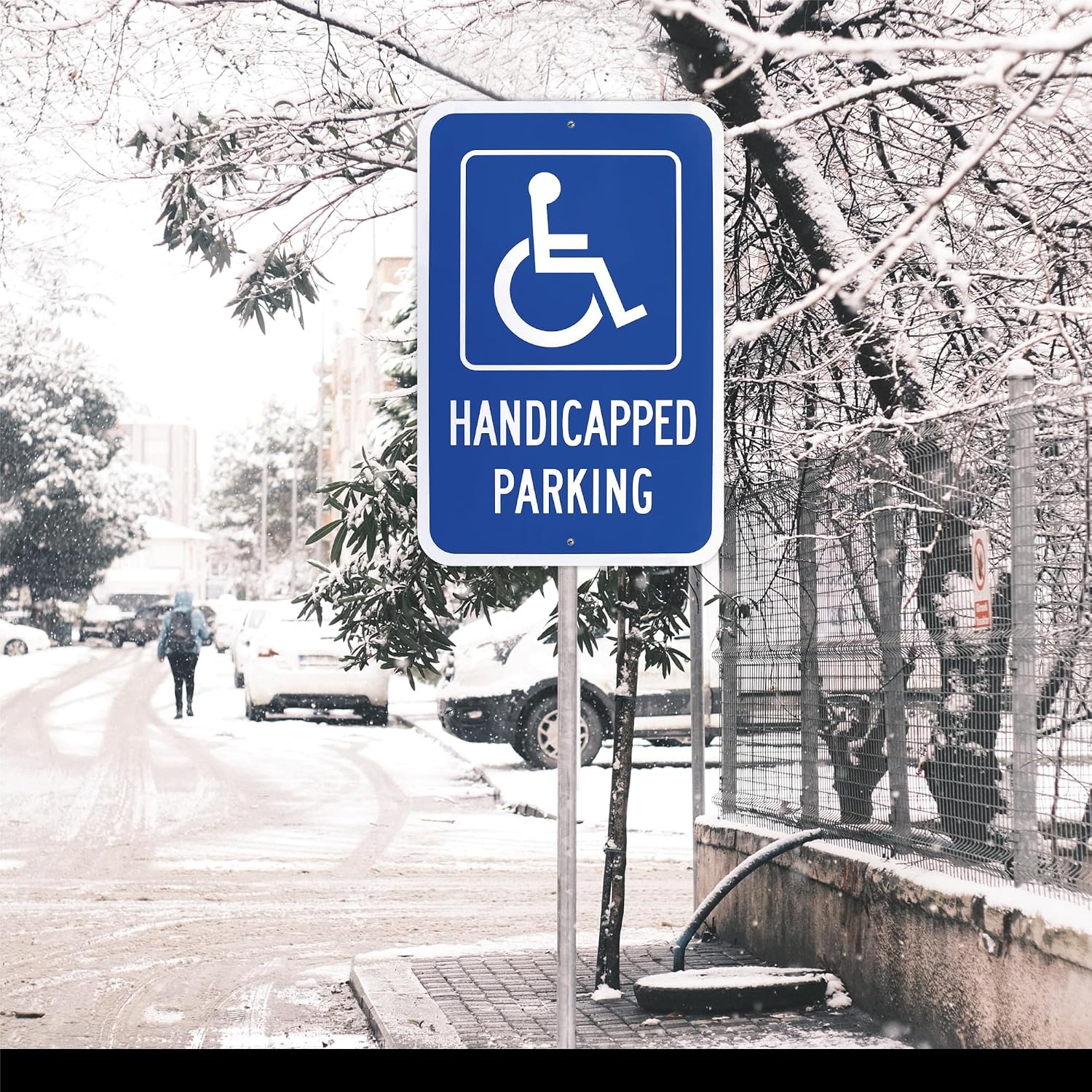 4-Pack Handicapped Parking Sign 12x18 Engineer Grade Aluminum | Engineer Grade - Rust Free - Weatherproof - UV Coated