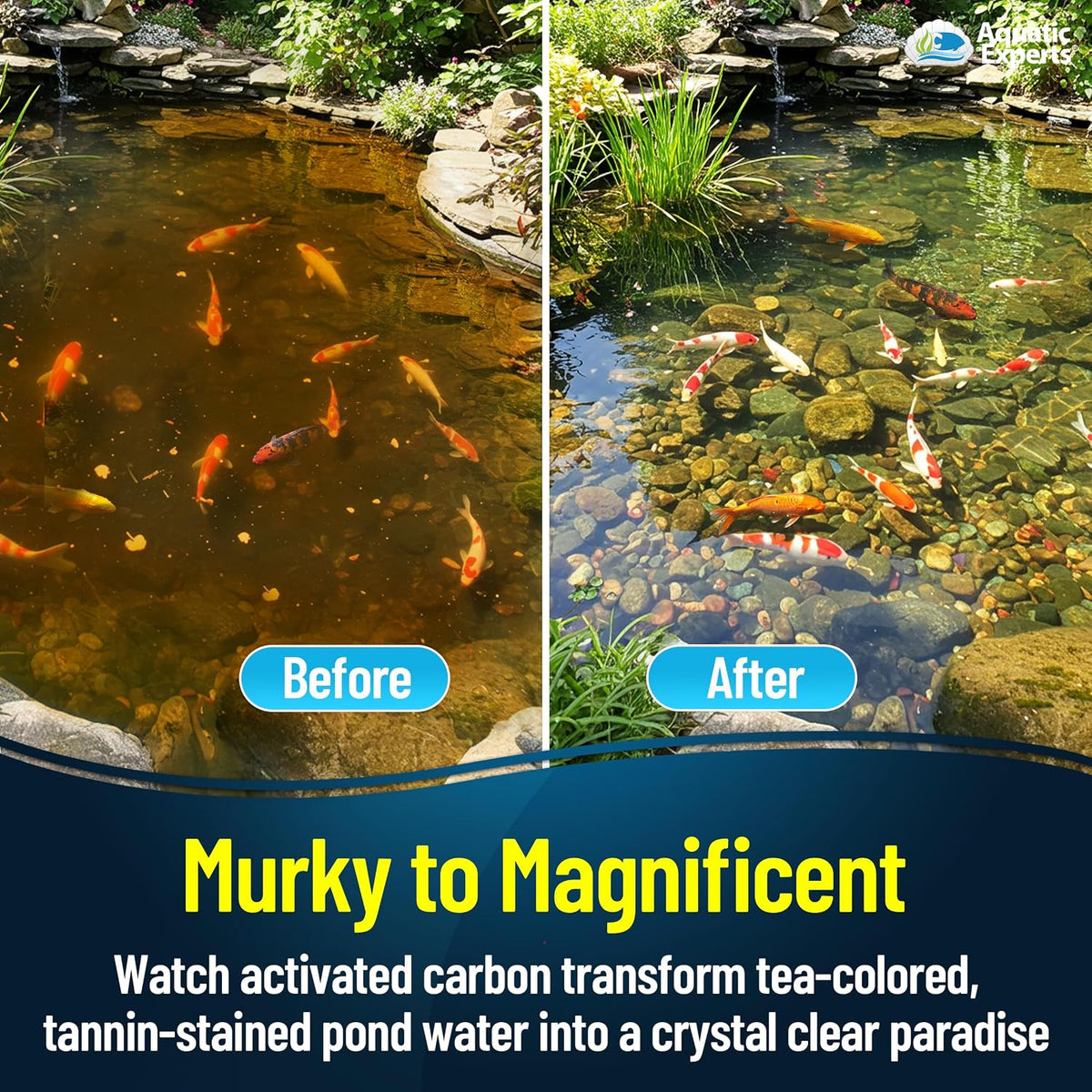 Aquarium Carbon Pad – Cut‑to‑Fit Carbon Infused Filter Pad Media for Crystal Clear Fish Tanks and Ponds, 3/8"–1/2"