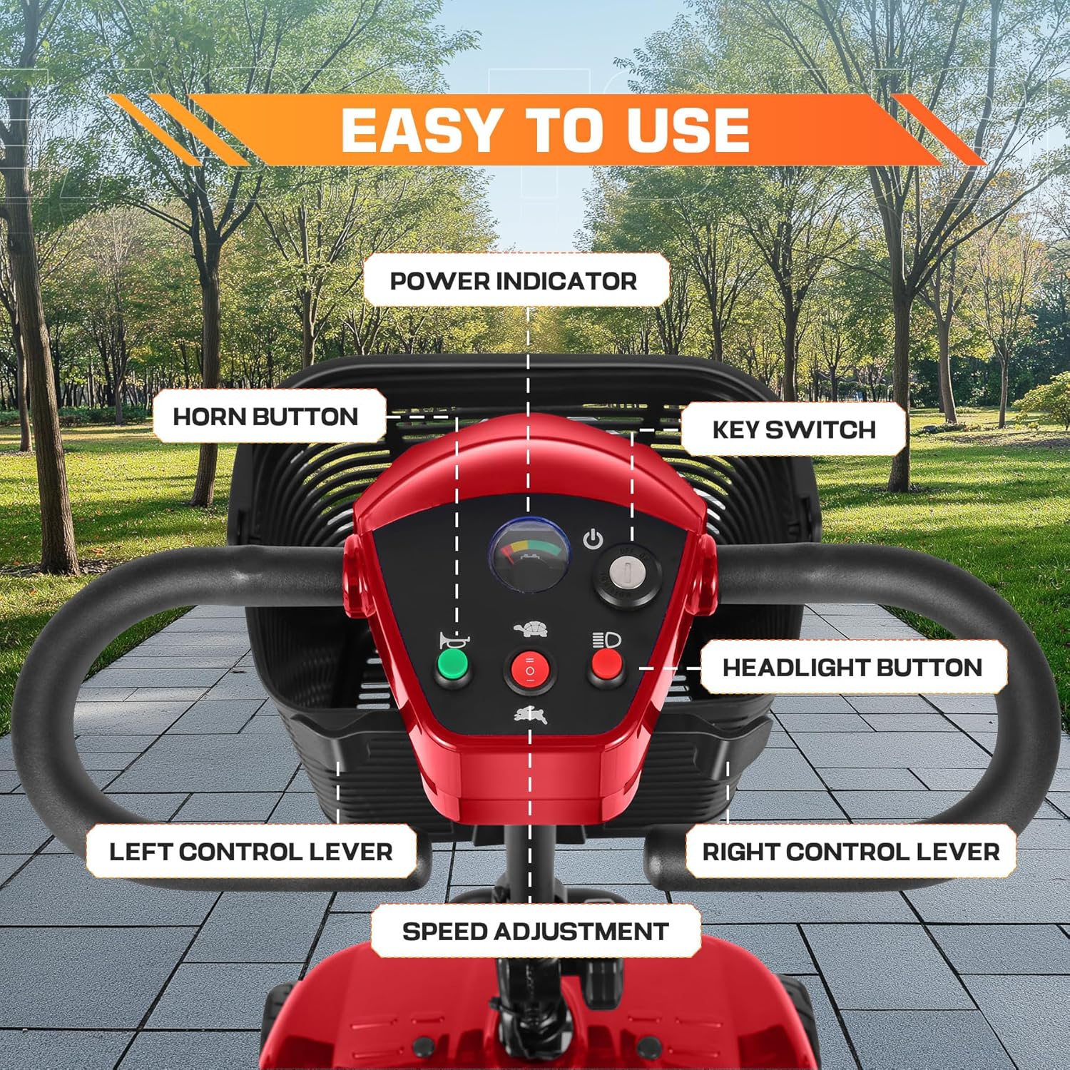 4-Wheel Mobility Scooter for Seniors, Adults, Elderly