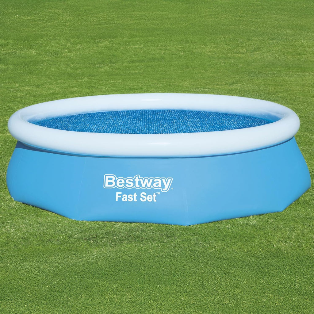 Round Solar Pool Cover for 10’ Round Above Ground Swimming Pools - Heat Retention & Protection from Debris