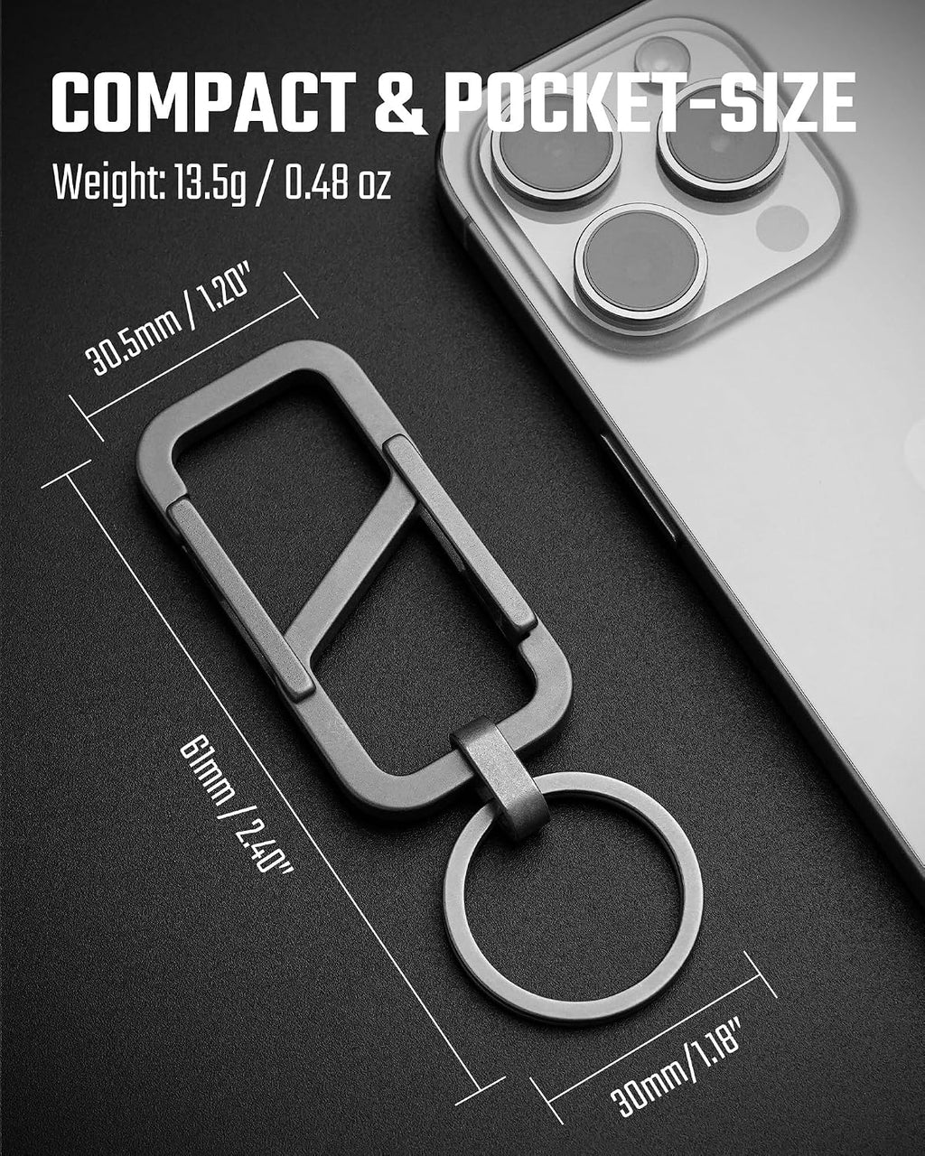 Titanium Double‑Ended Quick Release Keychain, Lightweight Carabiner Key Holder & EDC Key Clip Anti-Loss Accessory