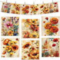 Fall Swedish Dishcloths, Autumn Wildflowers Sponge Dish Cloths