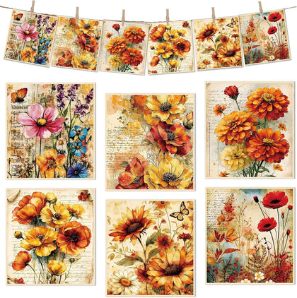 Fall Swedish Dishcloths, Autumn Wildflowers Sponge Dish Cloths