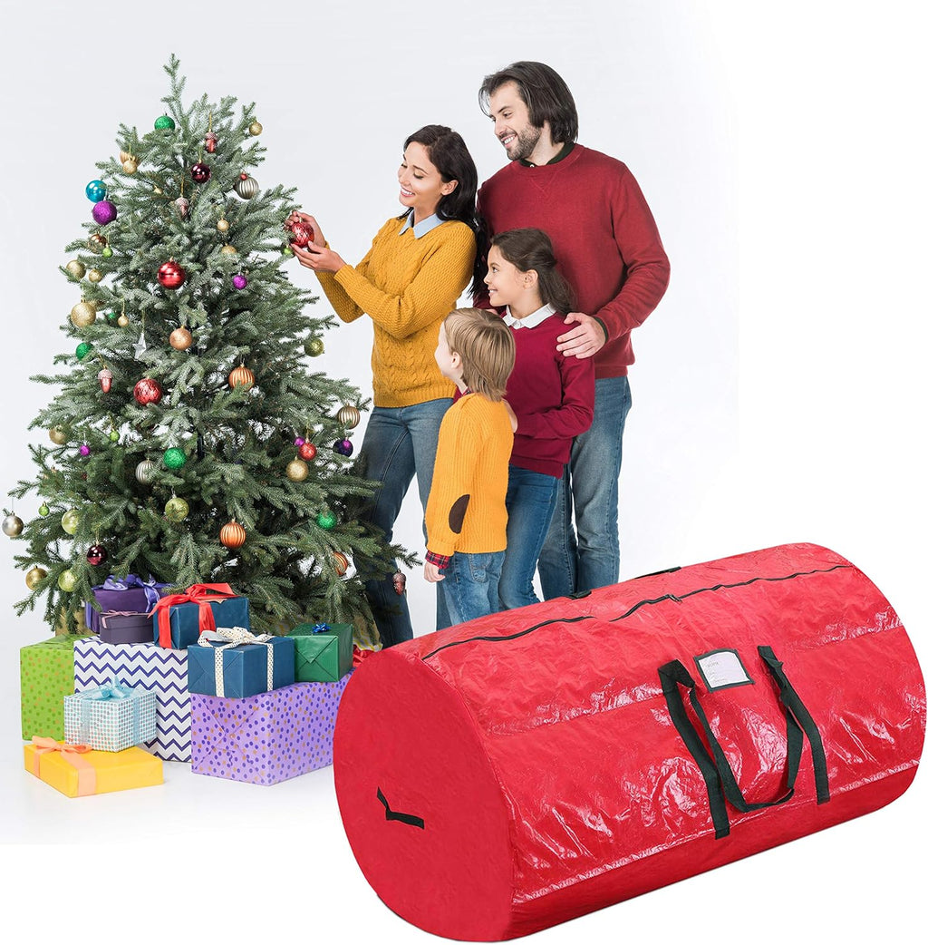 Christmas Tree Storage Bag | Fits Up to 7' Tall Disassembled Holiday Tree | 52” X 30” X 30” Artificial Tree Container