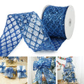 Dusty Blue Mesh Wired Ribbon 2.5 Inch 10 Yards