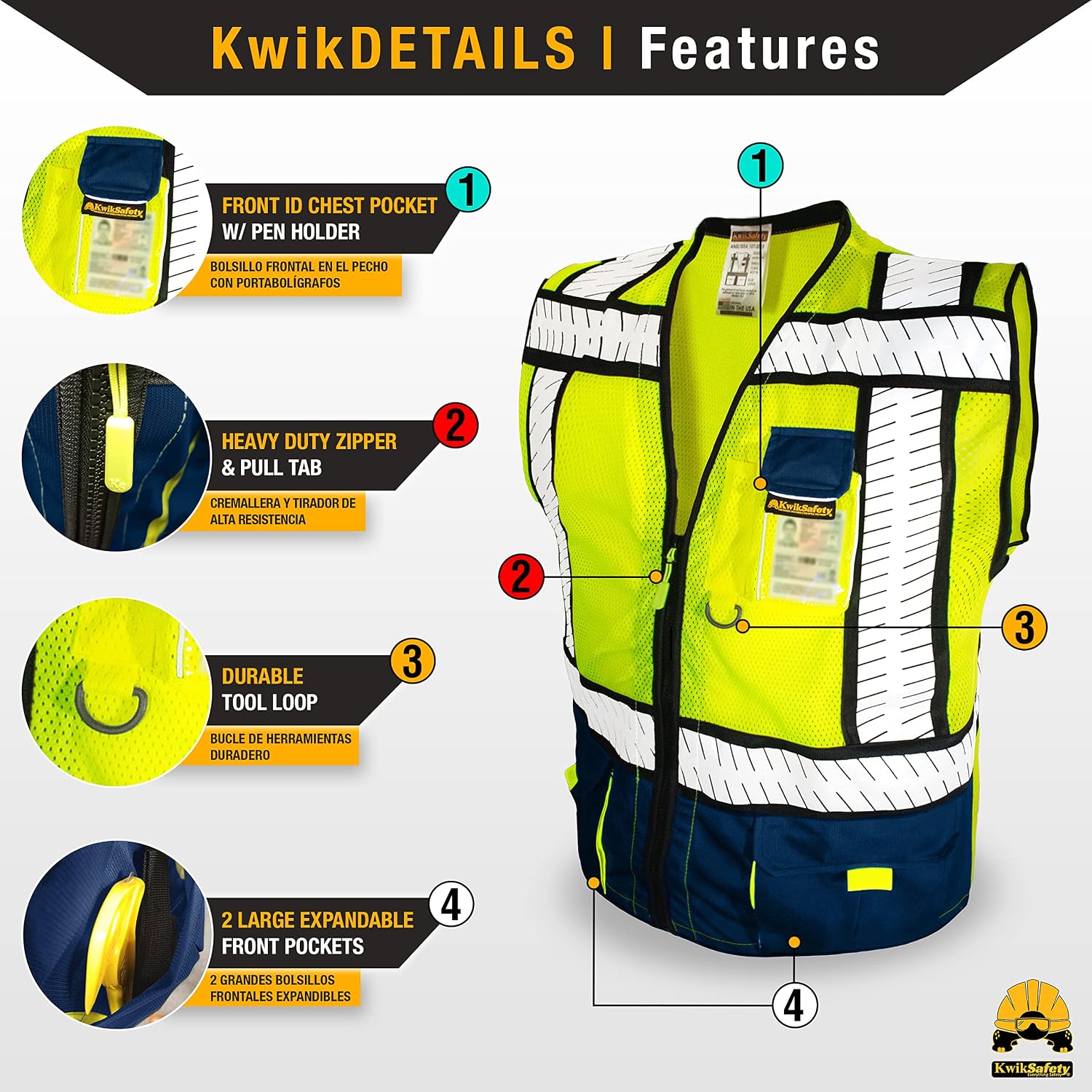 SHERIFF & SPECIALIST Safety Vest Class 2 ANSI OSHA Hi Vis Vest