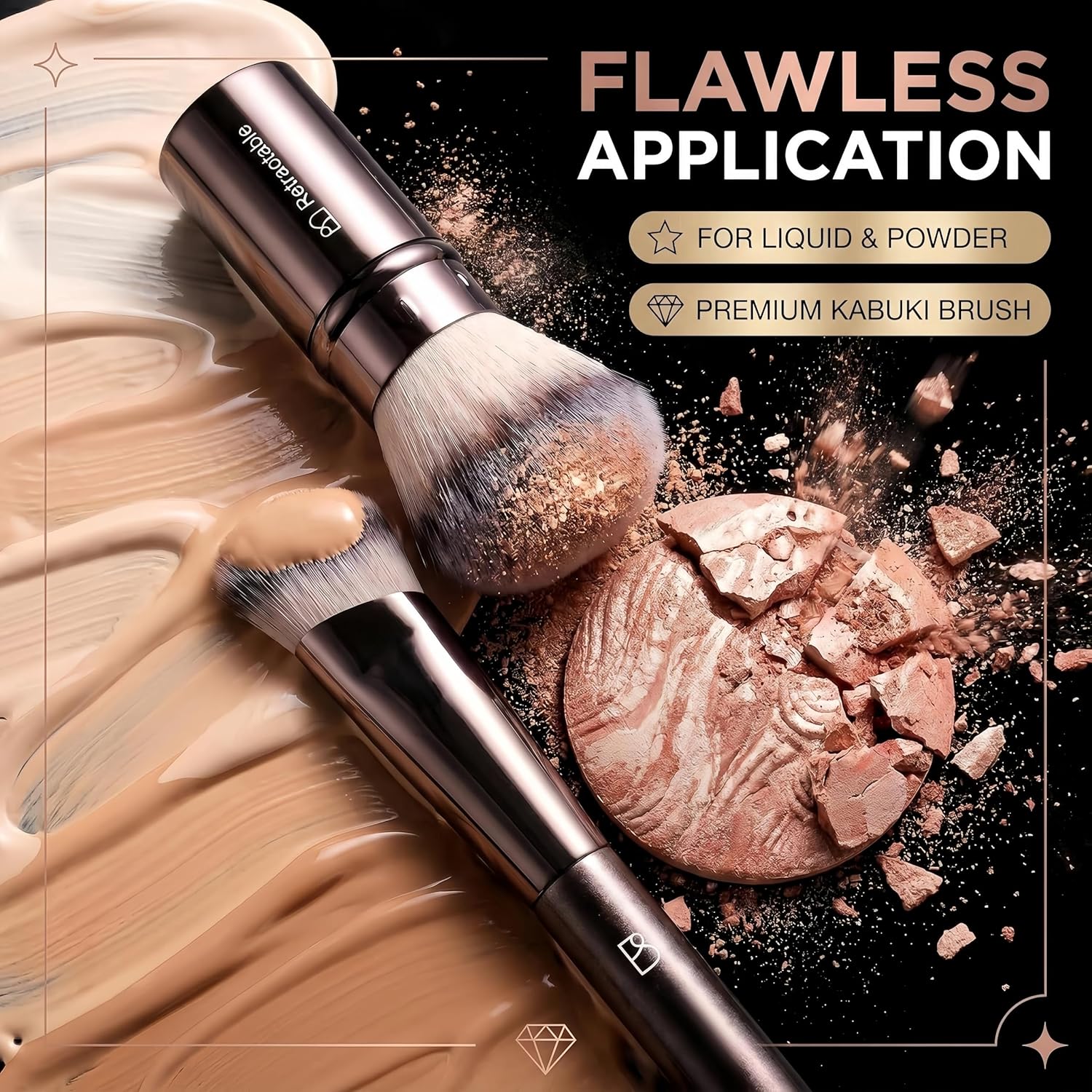 Professional Makeup Brush Set BS-MALL with Travel Case, 20PCS Synthetic Makeup Brushes for Foundation, Conce aler