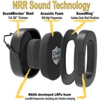 Hearing Protection Adjustable Earmuffs 31.5 dB SNR Black 1 Pack