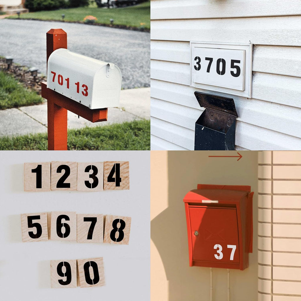 Interlocking Number Stencil Set – 20 Reusable Pieces for Numbers 0–9 – Durable 10 Mil Plastic – for Wood, Walls