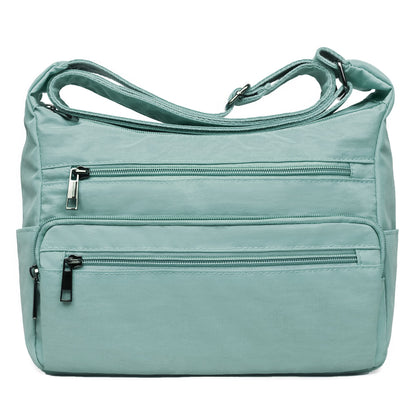 RFID Purses for Women Fabric Nylon Multi Pocket Crossbody Bag Ladies Travel Handbag