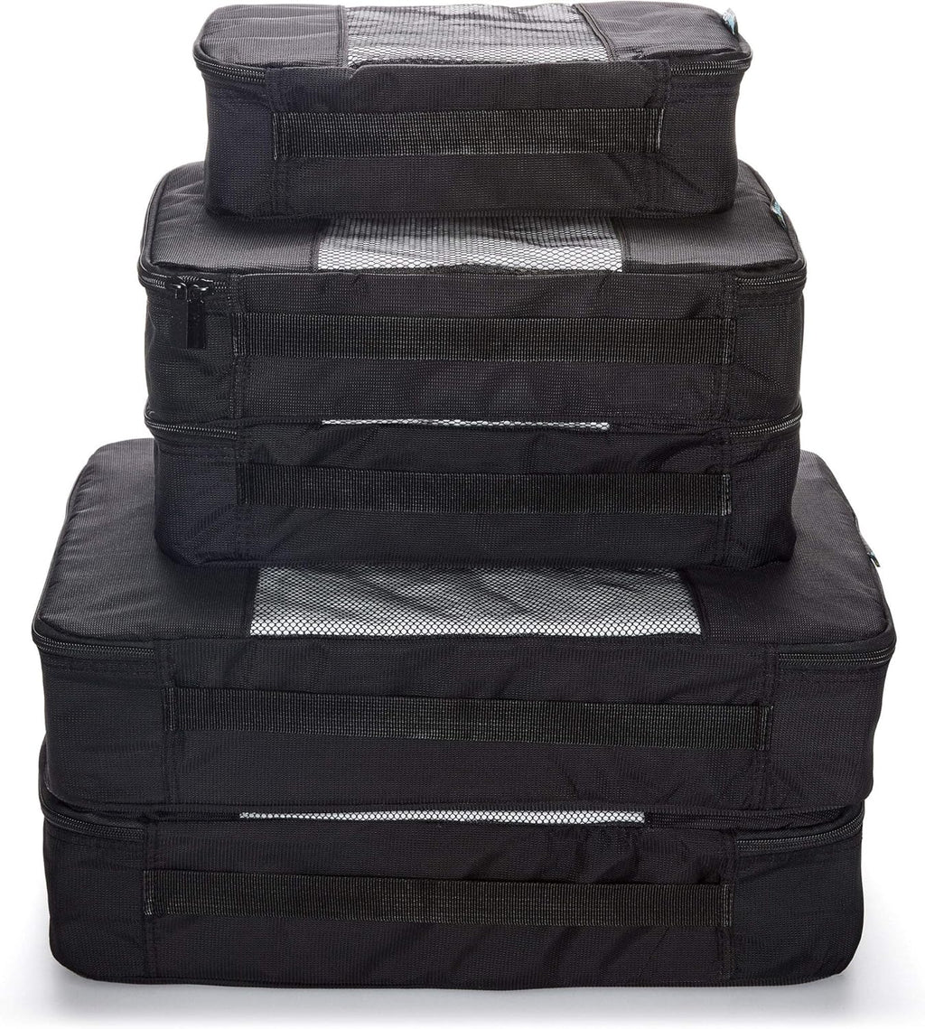 Travel Wise Packing Cubes for Travel - 5 Piece Set with Pattern Design, Lightweight Ripstop Nylon Luggage Organizers