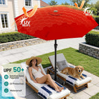 9FT Outdoor Patio Umbrella with Tilt and Crank, Red