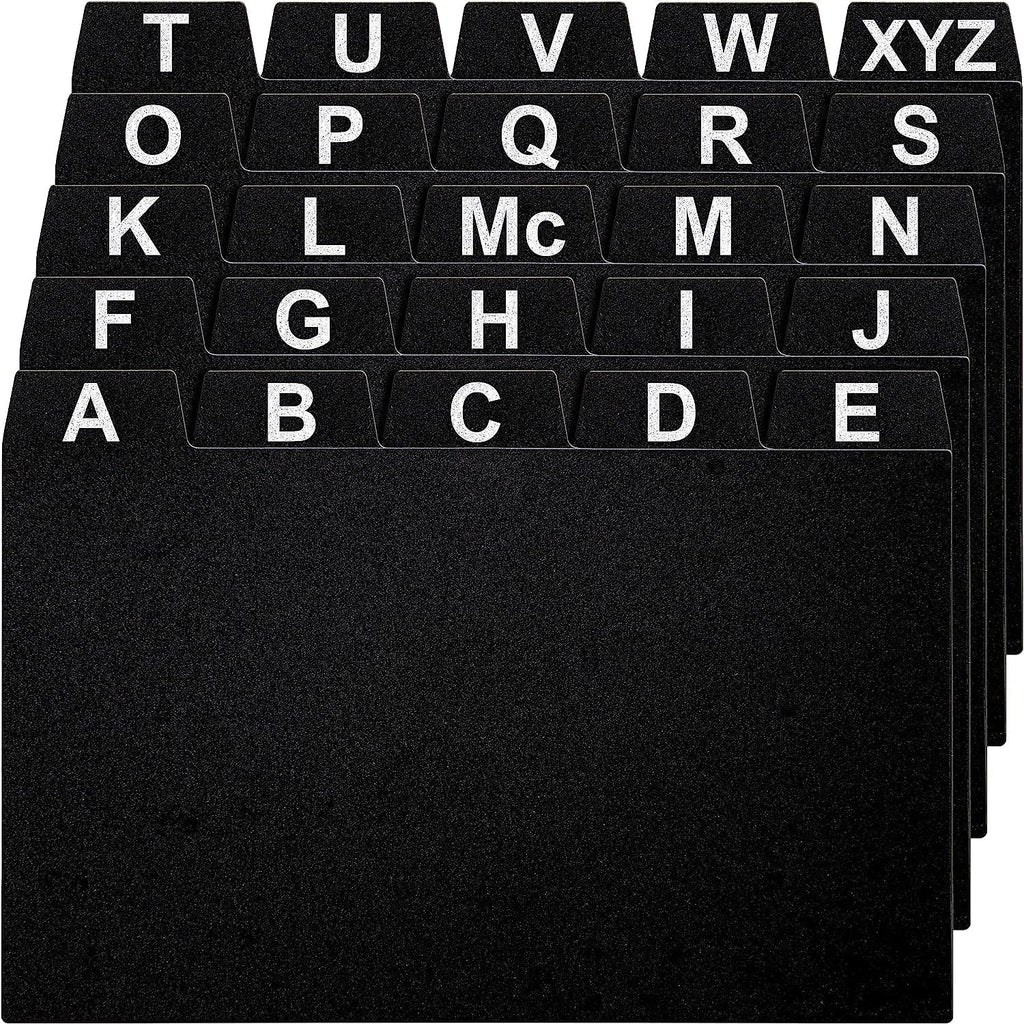 Alphabetical Index Card Dividers 4x6, 25 Index Card Box Dividers with Tabs | Sturdy Plastic Recipe Box Dividers 4x6