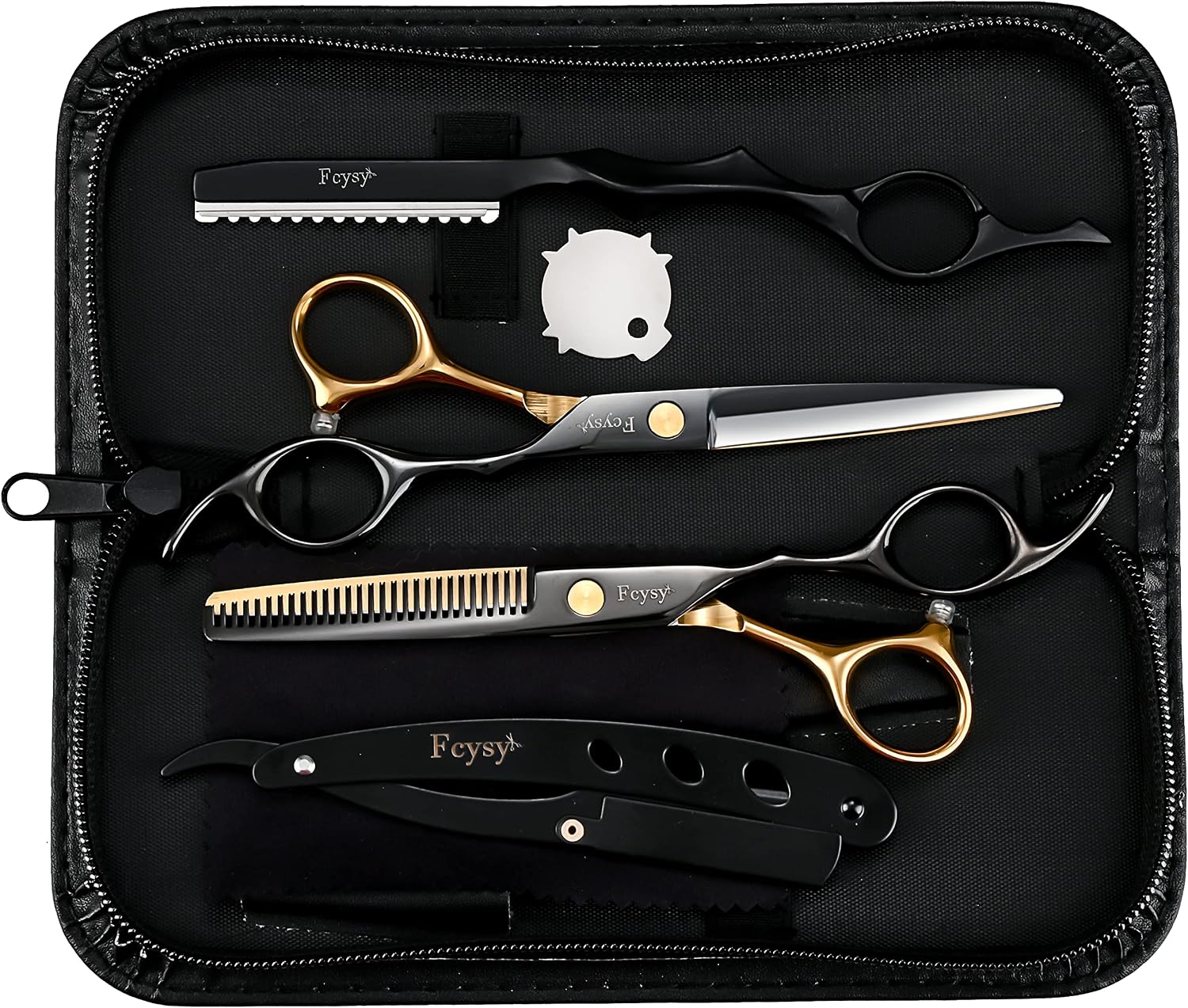 Professional Hair Shears Thinning Scissors Set, Fcysy Barber Shears Hair Cutting Scissors Kit, Hairdresser Trimming