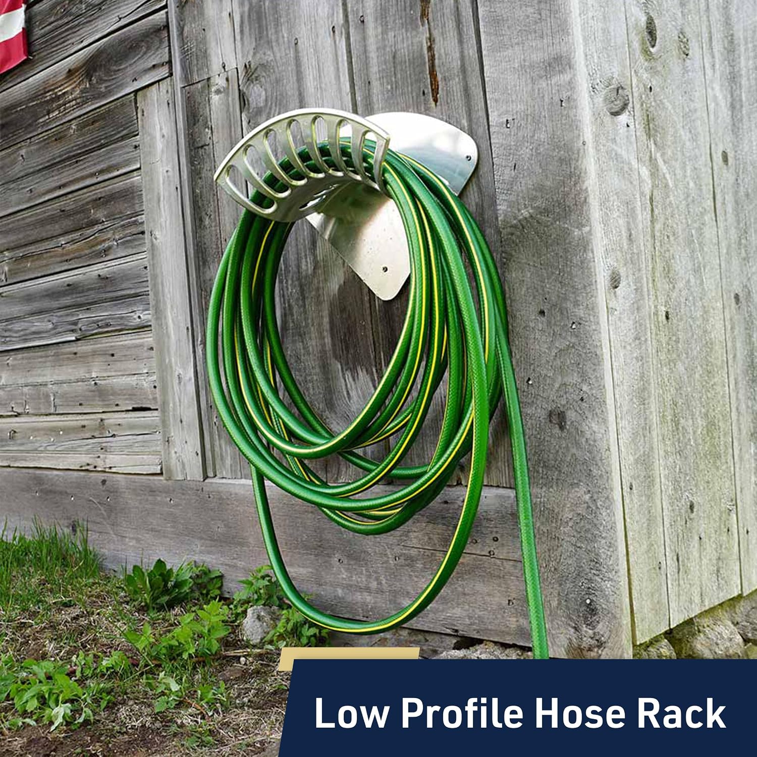 Garden Water Hose Holder for 200ft 1/2" Hosing, Silver