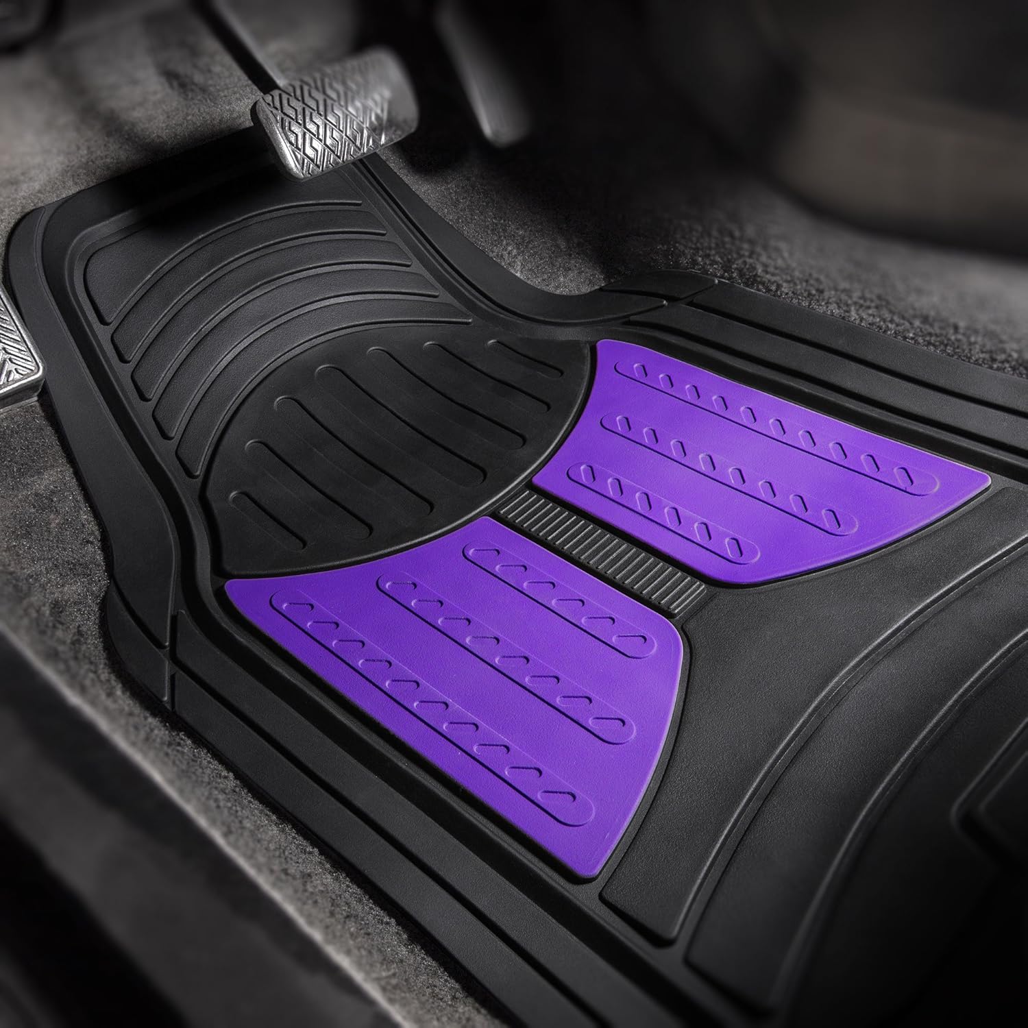 Automotive Floor Mats Purple Climaproof for All Weather Protection Universal Fit Heavy Duty Rubber fits Most Cars
