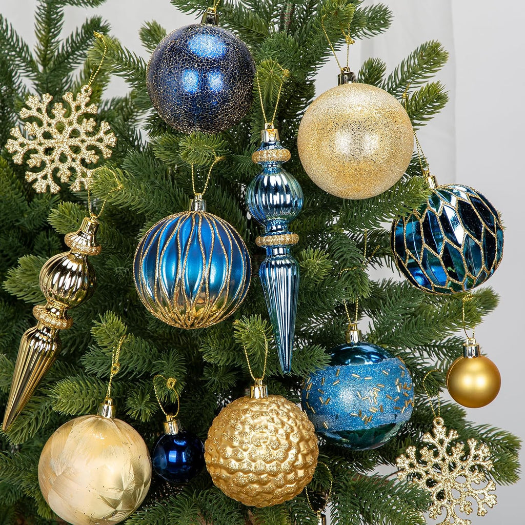 92ct Christmas Tree Decoration Set Christmas Ball Ornaments with Srtings Shatterproof Christmas Baubles for Christmas