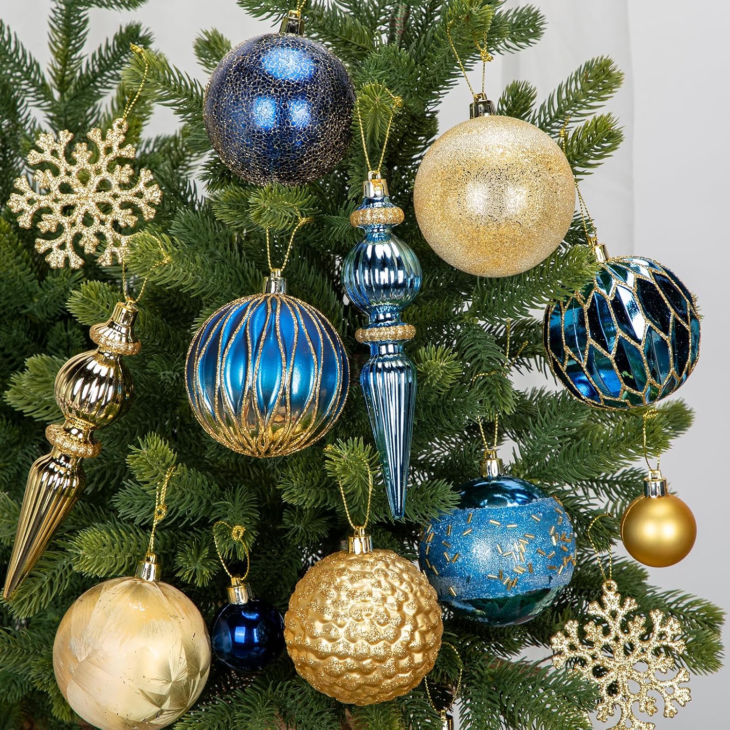 92ct Christmas Tree Decoration Set Christmas Ball Ornaments with Srtings Shatterproof Christmas Baubles for Christmas
